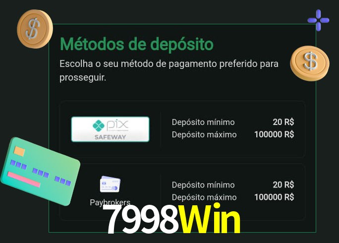 O cassino 7998Win oferece uma grande variedade de métodos de pagamento